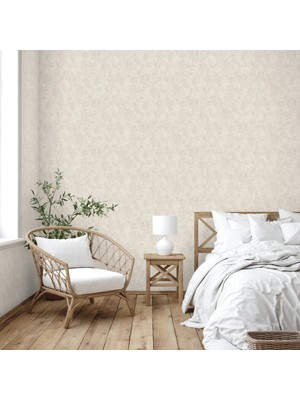 Adawall Muse Koleksiyonu 25105-2 Açık Bej Textile Dokulu Duvar Kağıdı 1.06X15.6M, 16.5m²