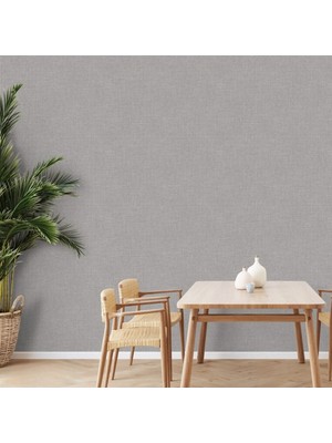 Adawall Muse Koleksiyonu 25104-4 Gri, Bej Keten Efektli Modern Duvar Kağıdı 1.06X15.6M, 16.5m²