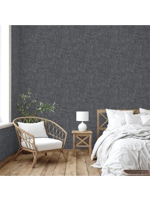 Adawall Muse Koleksiyonu 25101-6 Antrasit Dokulu Silinebilir Nonwoven Vinil Duvar Kağıdı 1.06X15.6M - 16.5m²