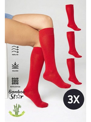 Bamboo Star Bambu Kadın Dizaltı Gri Uzun Yumuşak Dikişsiz Çorap / Pantolon Çorabı / Teni Göstermeyen Çorap