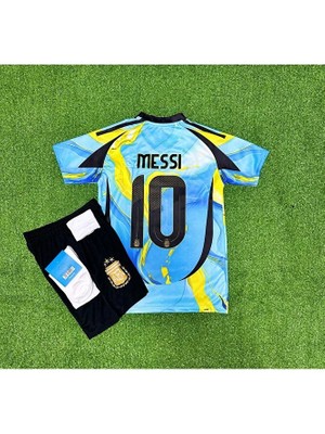 Arjantin 2024/25 Yeni Sezon Lionel Messi Özel Konsept Forması 4'lü Set (Blue-Yellow)