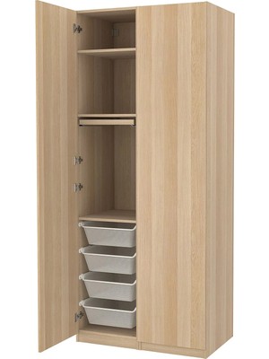 IKEA Meşe Geniş Kapaklı Gardırop