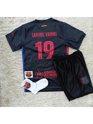 F.c B.a.r.c.e.l.o.n.a 2024/25 Yeni Sezon Lamine Yamal Deplasman Çocuk Forması (Armalı)