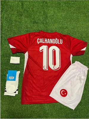 Türkiye Euro 2024 Hakan Çalhanoğlu Iç Saha Çocuk Forması 4'lü Set (Red)