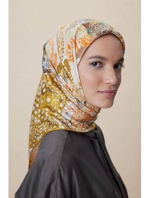 Maisa Rengin Tivil Ipek Eşarp 90*90 cm - Yağ Yeşili