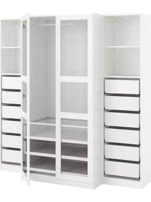 IKEA Beyaz Modern Kapaklı Gardırop