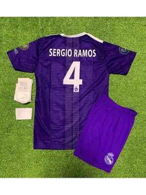R.madridd 2017 Cardiff Şampiyonlar Ligi Finali Sergio Ramos Çocuk Forması 4'lü Set