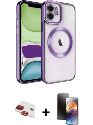 BUTİMAR'S iPhone 11 Nova Işık Özel Seri - Siyah 3D Antistatik Mat Seramik Nano Ekran Koruyucu + Kırmızı Pers Alüminyum Kamera Lens