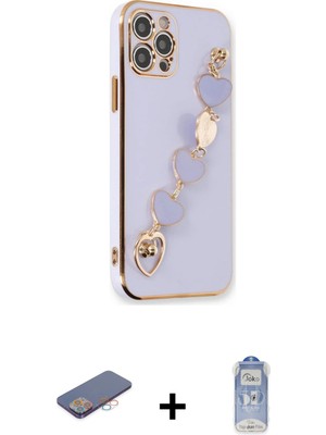 BUTİMAR'S iPhone 12 Pro Max Nova Işık Prime - Siyah Joko Magic 5d Cam + Pembe Renkli Kamera Lens Koruma Cam