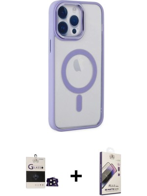 BUTİMAR'S iPhone 14 Pro Max Yankı Işık Özel Seri - Siyah Bilvis 3D Mat Cam Ekran Koruyucu + Siyah Bilvis Titan Kamera Lens