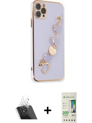 BUTİMAR'S iPhone 11 Pro Max Nova Işık Prime - Siyah 20D Premium Cam Ekran Koruyucu + Şeffaf Kamera Lens Koruma Cam