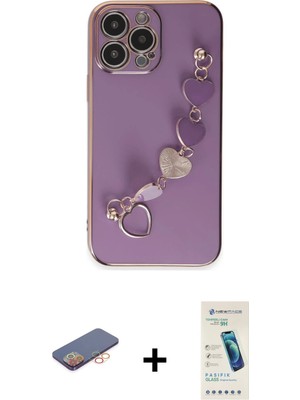 BUTİMAR'S iPhone 13 Pro Max Nova Işık Prime - Şeffaf Pasifik Cam Ekran Koruyucu + Turuncu Renkli Kamera Lens Koruma Cam