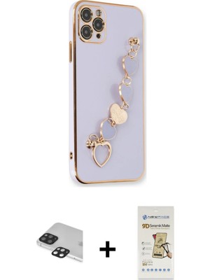 BUTİMAR'S iPhone 11 Pro Max Nova Işık Prime - Siyah Mat Seramik Nano Ekran Koruyucu + Siyah Pers Alüminyum Kamera Lens