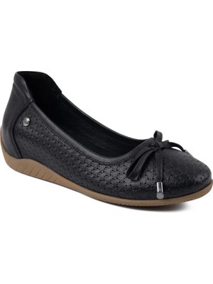 Mammamia 3410 Hakiki Deri Günlük Kadın Ayakkabı-Siyah