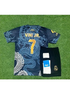 R.madridd 2024-25 Yeni Sezon Dragon (Ejderha) Desenli Vini Jr Çocuk Forması 4'lü Set
