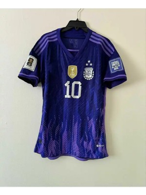 Arjantin 2022 Dünya Kupası Lionel Messi Deplasman Forması