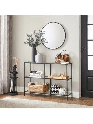 Feyza Design Yüksekliği 80 Cm, 3 Raflı Siyah Metal Dresuar