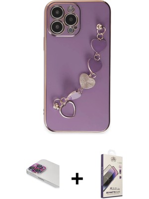 BUTİMAR'S iPhone 13 Pro Max Nova Işık Prime - Siyah Bilvis 3D Mat Cam Ekran Koruyucu + Gökkuşağı Pers Alüminyum Kamera Lens