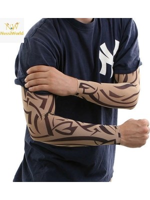 Twin Store Giyilebilir Kol Dövmesi Çorap Dövme 3D Baskılı Kol Bacak Dövme 2 Adet Model 10