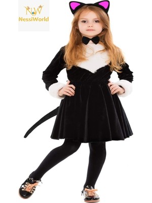 Twin Store Kulak Taç Kuyruk Papyon 3 Lü Set Çocuk Boy Fuşya Renk