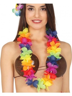 Twin Store Rengarenk Hawaii Boyun Çelengi Partisi Kolyesi 1 Adet