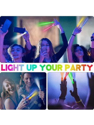Twin Store LED Işıklı Renkli Püsküllü Parmak Işığı 4 Renk 4 Adet