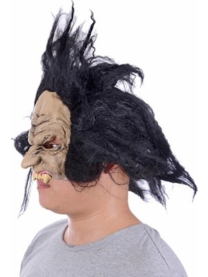 Twin Store Dişli Korku Maskesi Saçlı Yarım Surat