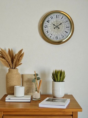 Twin Store Gold Zarif 40 cm Metal Duvar Saati