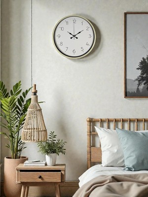 Twin Store 36 cm Krem Sade Dekoratif Duvar Saati