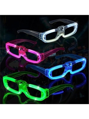 Twin Store Beyaz LED Işıklı Parti Gözlüğü 3 Modlu – Gece Eğlence Gözlüğü