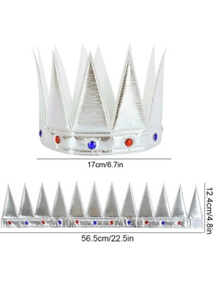 Twin Store Gümüş Renk Eva Yumuşak Kral Kraliyet Tacı Yetişkin Çocuk Uyumlu 55C M