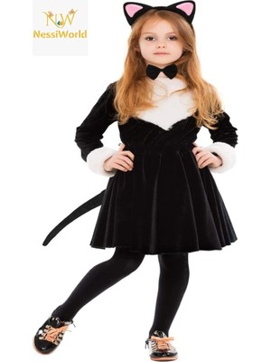 Twin Store Kulak Taç Kuyruk Papyon 3 Lü Set Çocuk Boy Pembe Renk