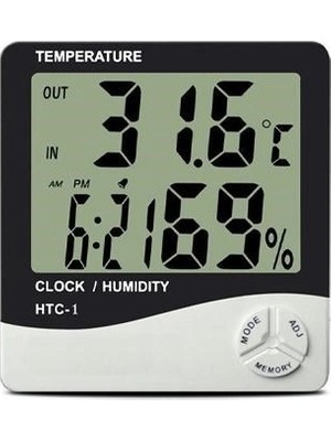 Twin Store Bebek Odası Masaüstü Dijital Termometre Nem Ölçer Higrometre Saat