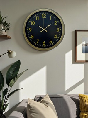 Twin Store 40 cm Metal Eskitme Klasik Duvar Saati