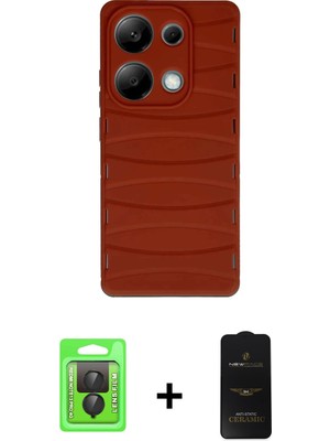 BUTİMAR'S Redmi Note 13 Pro 4g Doruk Form Serisi - Siyah 6d Antistatik Mat Seramik Hayalet Nano Ekran Koruyucu + Siyah Raze Metal Kamera Lens