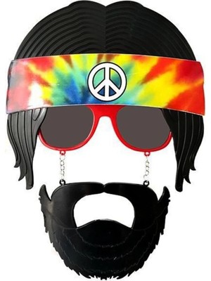 Twin Store Siyah Saçlı Bandana Tasarımlı Parti Gözlüğü 26X18 cm