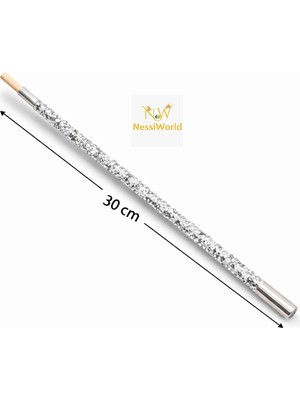 Twin Store 30 cm Gümüş Payetli Tutacağı – 1920’LER Gatsby Parti Aksesuarı