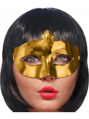 Twin Store Altın Renk Kostüm Partisi Extra Parlak Balo Maskesi 15X10 cm
