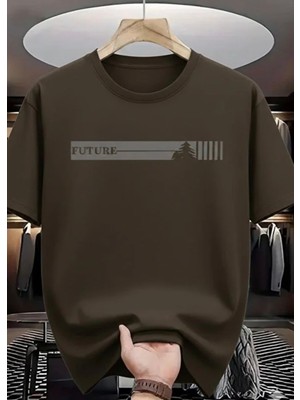 Punix Kids Özel Üretim Future Şerit Baskılı %100 Pamuk Erkek Çocuk Yeni Sezon Şık T-Shirt