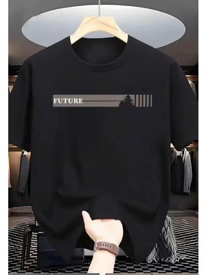Punix Kids Özel Üretim Future Şerit Baskılı %100 Pamuk Erkek Çocuk Yeni Sezon Şık T-Shirt