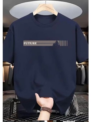Punix Kids Özel Üretim Future Şerit Baskılı %100 Pamuk Erkek Çocuk Yeni Sezon Şık T-Shirt