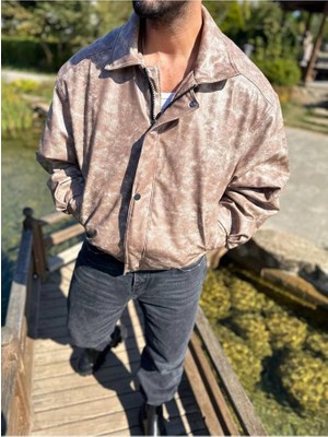 Elku Moda Mont Fermuarlı Su ve Rüzgar Geçirmez Mikro Jel Dolgulu Kaplamalı Kapitone Deri Ceket Oversize Süper