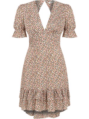 Çiçekli Mini Elbise