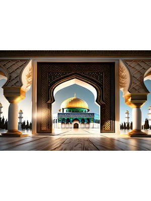 Aden Dijitalmescid-I Aksa Kanvas Tablo