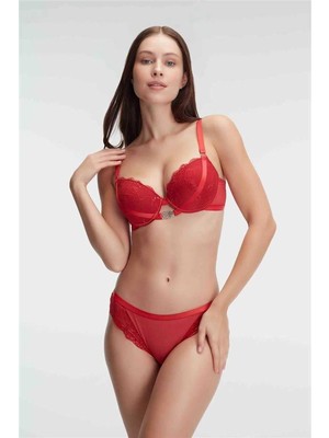 Toyigoo Ieg™ Fantezi Destekli Balenli Kaplı Ipli Aksesuarlı Sütyen Slip Iç Çamaşırı Takımı