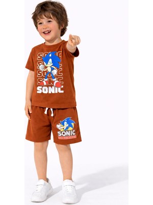 ButumiKids Erkek Çocuk Karakter Baskılı Bisiklet Yaka Pamuklu T-Shirt Şort Alt Üst Takım