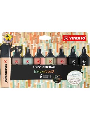 Kitabevimden Stabilo Fosforlu Kalem Boss Naturecolors 8 Li Wallet 70/8-2-1