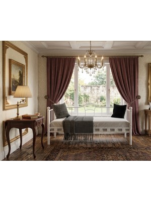 Missidea  Kamelya Sedir Metal Beyaz  Karyola 90X200 Cm.