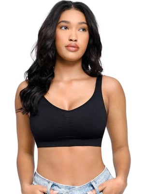 YMÇ Premium Ultra Esnek Yumuşak Dokulu Gün Boyu Konfor Sunan Pedsiz Seamless Spor Sütyen (Pedsiz)