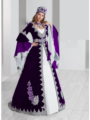 Ceyyiz Bindallı Kına Elbisesi 5 Parça 20-123 Mor